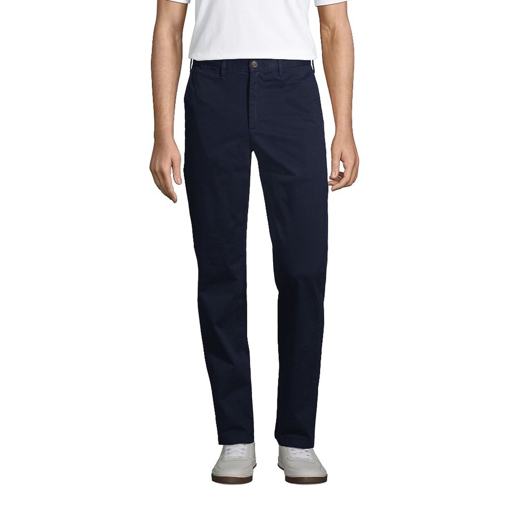 NWT LANDS' END MENS TRADITIONAL GARMENT DYE KNOCKABOUT PANTS RADIANT NAVY 42